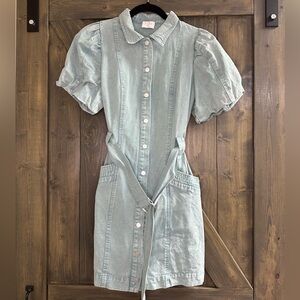 FATE Light Blue Denim Mini Dress
